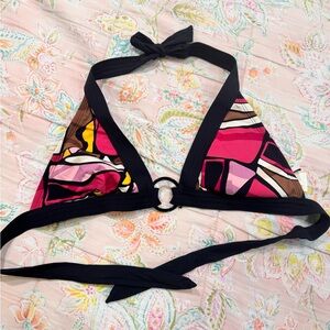 Perry Ellis Black and Pink Bikini Top
